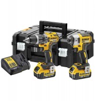 Dewalt DCK266M2T XR 18V Brushless Twin Pack  DCD796 Combi + DCF887 Impact Driver 2 x 4.0Ah Batteries & TStak Case £229.95